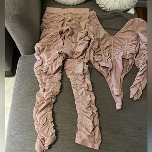 Pink body suit and bottom worn once